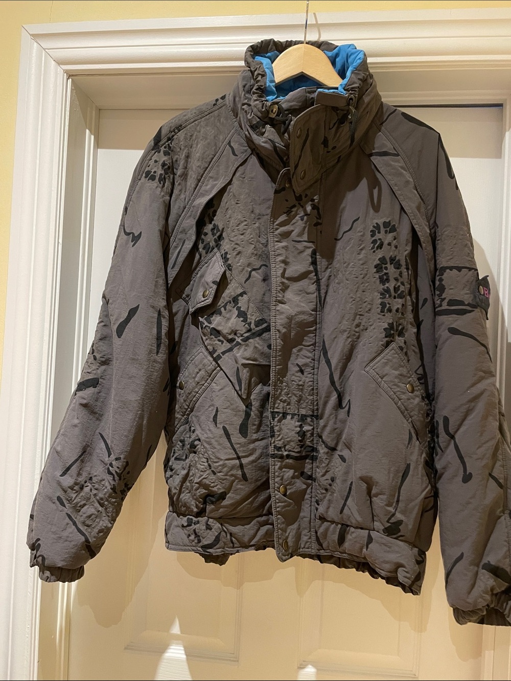 Belfe Vintage Charcoal Textured Jacket Made in Italy Retro Outdoor